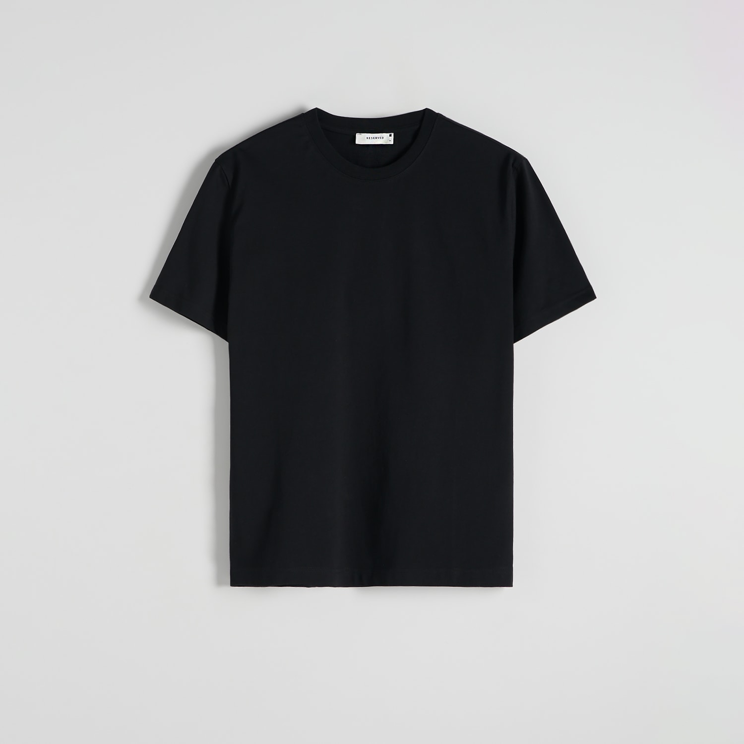 Reserved - Bawełniany t-shirt regular - Czarny