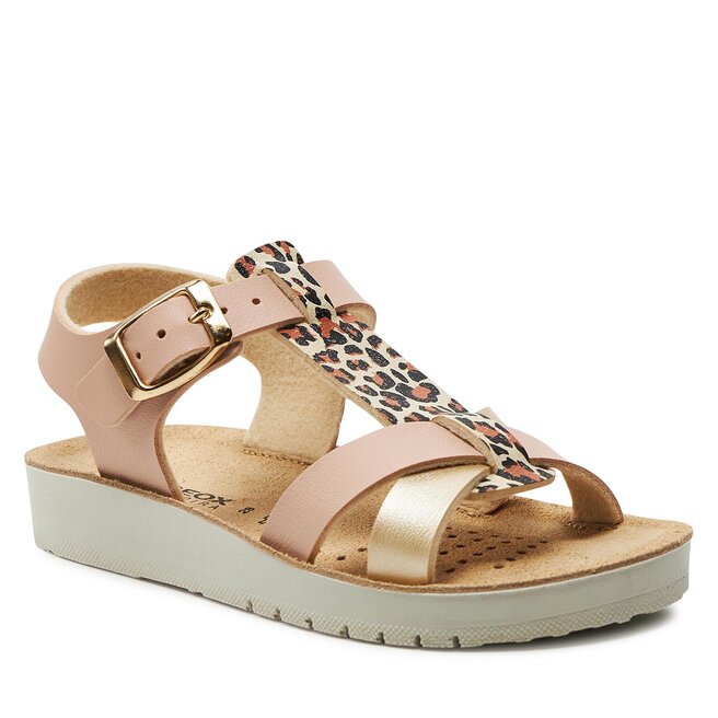 Sandały Geox J Sandal Costarei Gi J45EAG 05404 C8J2U S Dk Rose/Platinum