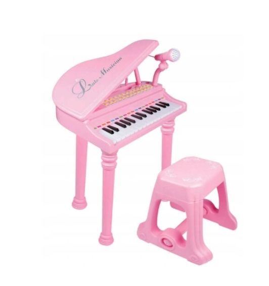 Pianino Z Mikrofonem I Krzesełkiem Dla Dzieci