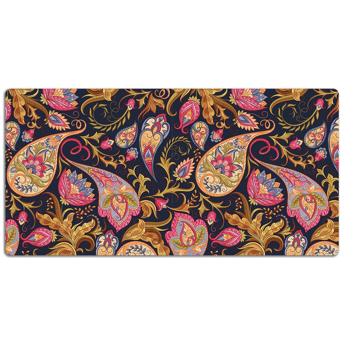 Duża mata na biurko Wielokolorowy Paisley 120x60 cm