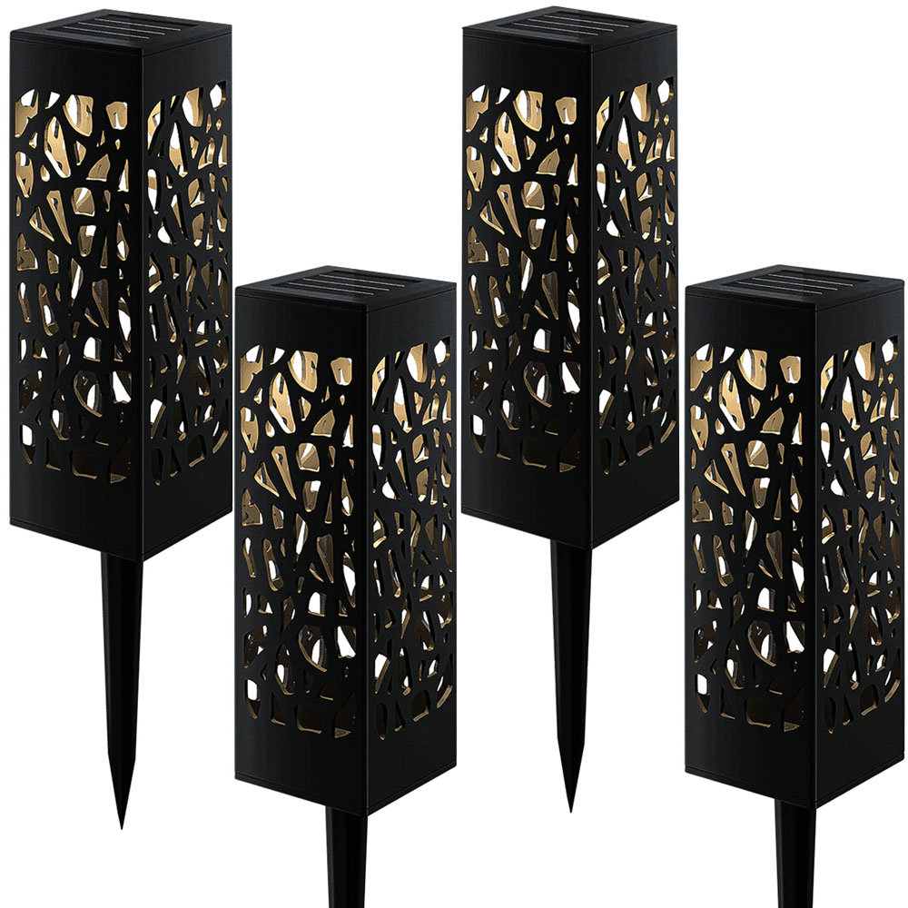 Lampa Lampy Ogrodowa Solarna Ozdobna Zestaw 4 Sztuki Czujnik Zmierzchu
