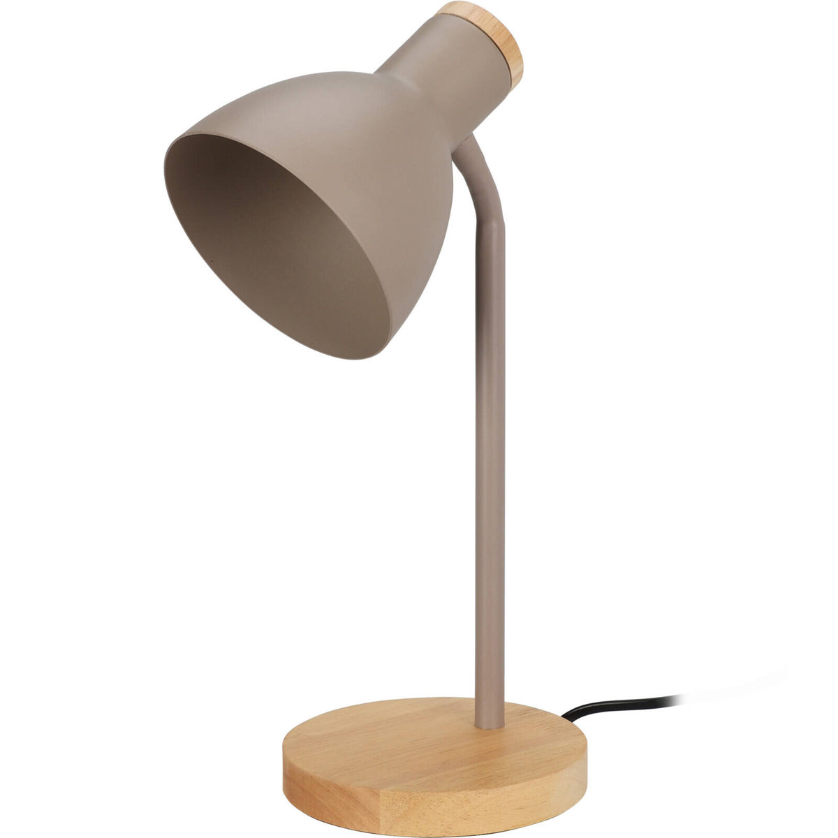 Lampka na biurko w skandynawskim stylu, drewniana podstawa, 14 x 36 cm