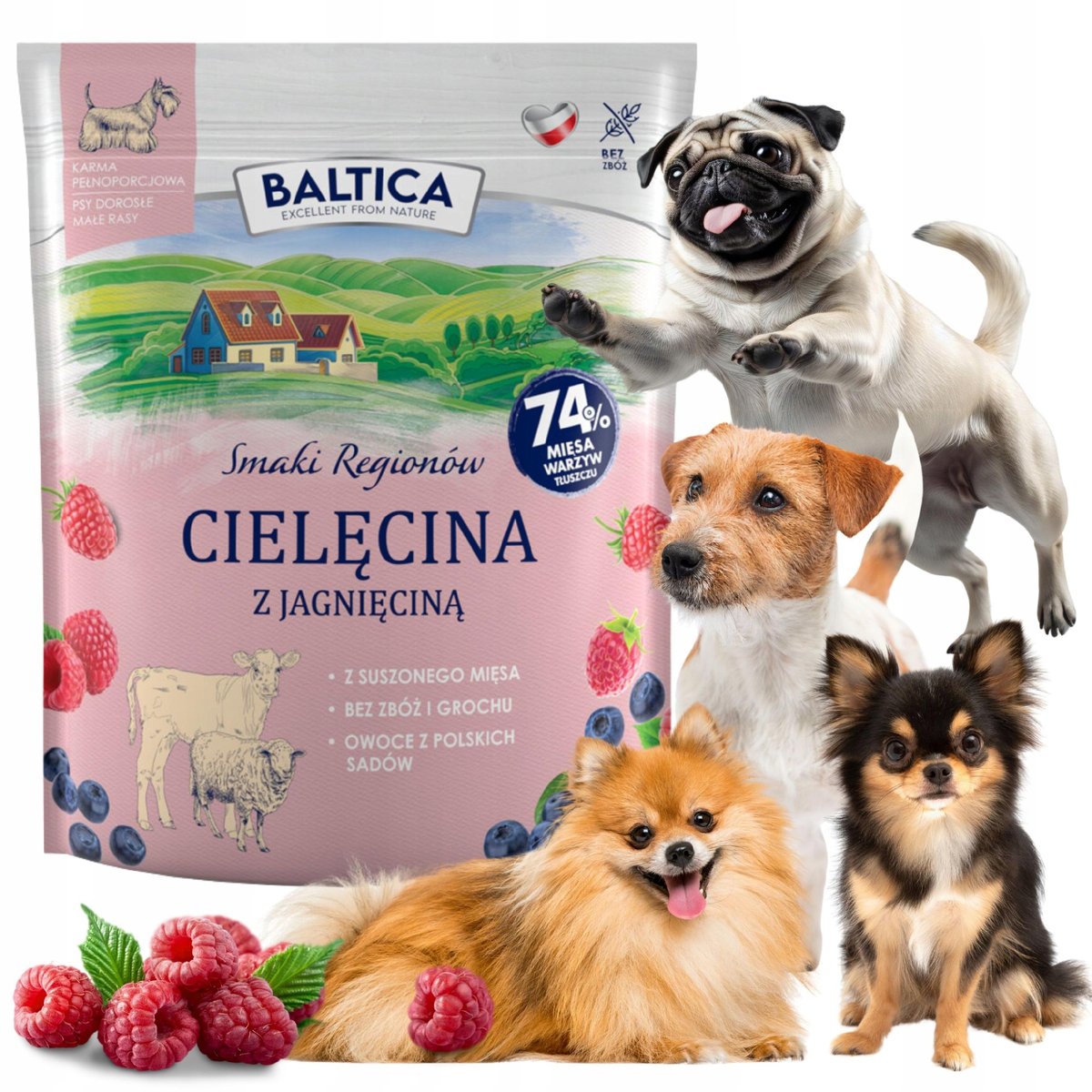 BALTICA karma dla psów ras małych BEZZBOŻOWA CIELĘCINA Z JAGNIĘCINĄ 1kg