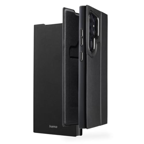 Hama Etui na telefon komórkowy Samsung Galaxy S24 Ultra (etui na telefon komórkowy, etui z przegródką na karty, sztuczna skóra, metalowe elementy, funkcja stojaka, dodatkowa ochrona wyświetlacza i
