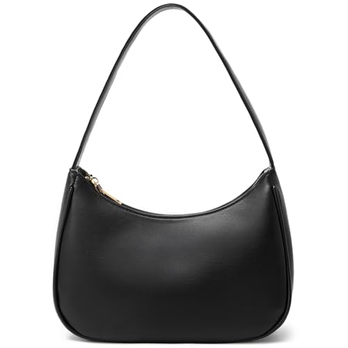 CYHTWSDJ Torby na ramię dla kobiet, urocza torebka typu hobo, torebka typu tote mini kopertówka z zapięciem na zamek błyskawiczny, Czarny, Large