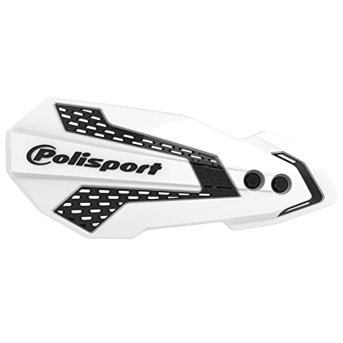 POLISPORT 8308200010 - Paramani MX FLOW 1 punkt mocowania MX-Style z tworzywa sztucznego z dołączonym zestawem montażowym kompatybilnym z motocicletas Kawasaki, Yamaha, Suzuki en kolor biały/czarny