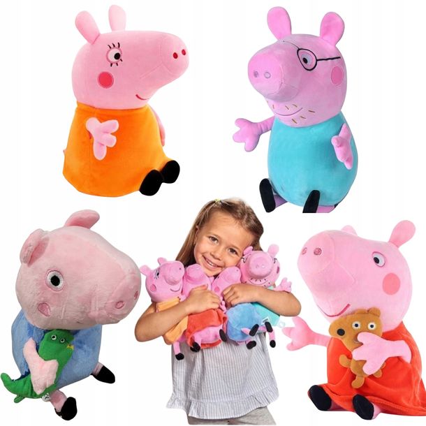 ﻿Zestaw Maskotek Świnka Peppa RODZINA PRZYTULANKA MASKOTKA MIŚ PLUSZAK 25 CM