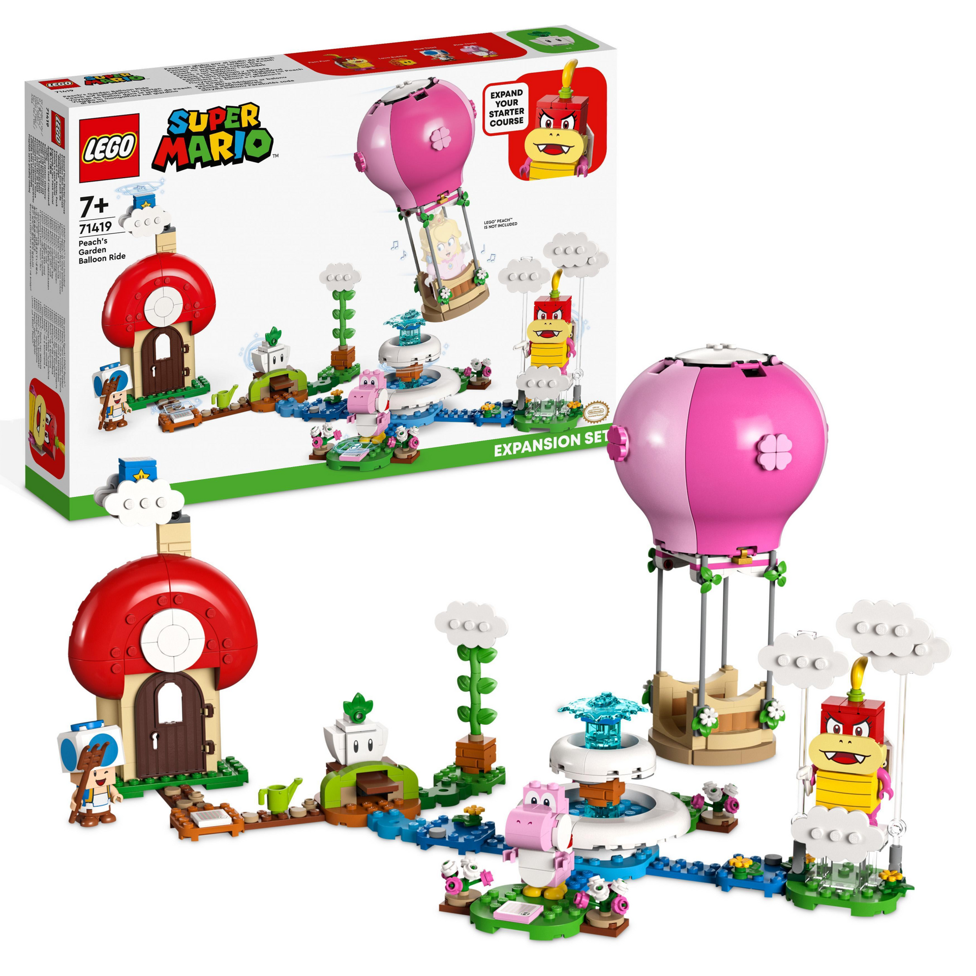 LEGO Super Mario 71419 Peach lot balonem i ogródek zestaw rozszerzający