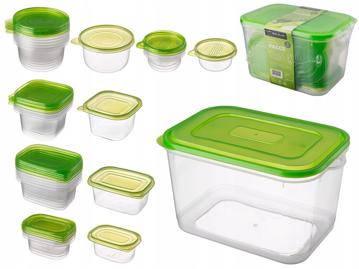 ZESTAW POJEMNIKI NA JEDZENIE ŻYWNOŚĆ przechowywanie do lodówki box 21szt