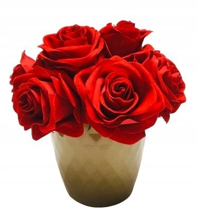 RÓŻA CZERWONA SZTUCZNA doniczka na parapet stół dekoracja prezent kwiaty