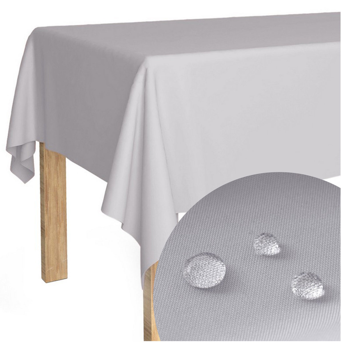 Obrus 140x300 Plamoodporny Klasyczny Savio Szary