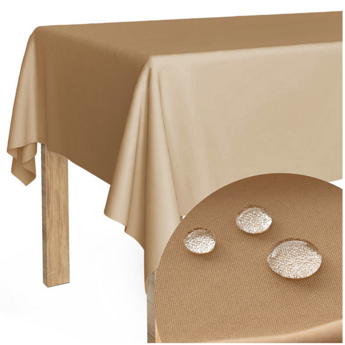 Obrus 140x240 Plamoodporny Klasyczny Savio C.Beż