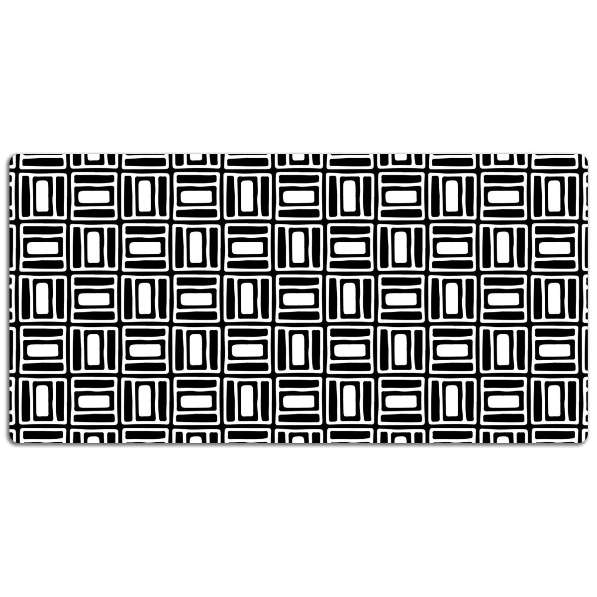 Mata na biurko Geometryczny czarno-biały wzór 120x60 cm