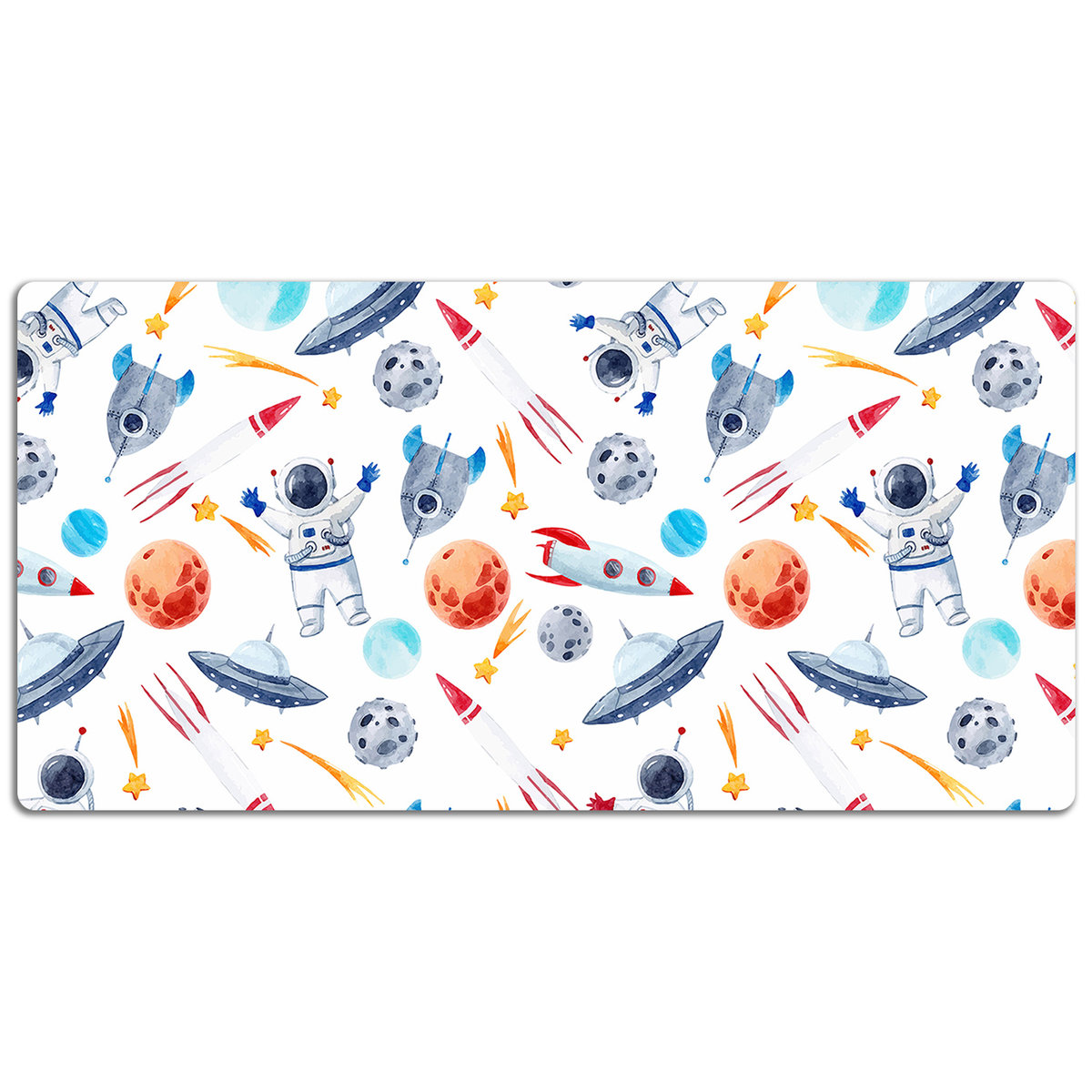 Mata na biurko dla dzieci Astronauta w kosmosie 120x60 cm