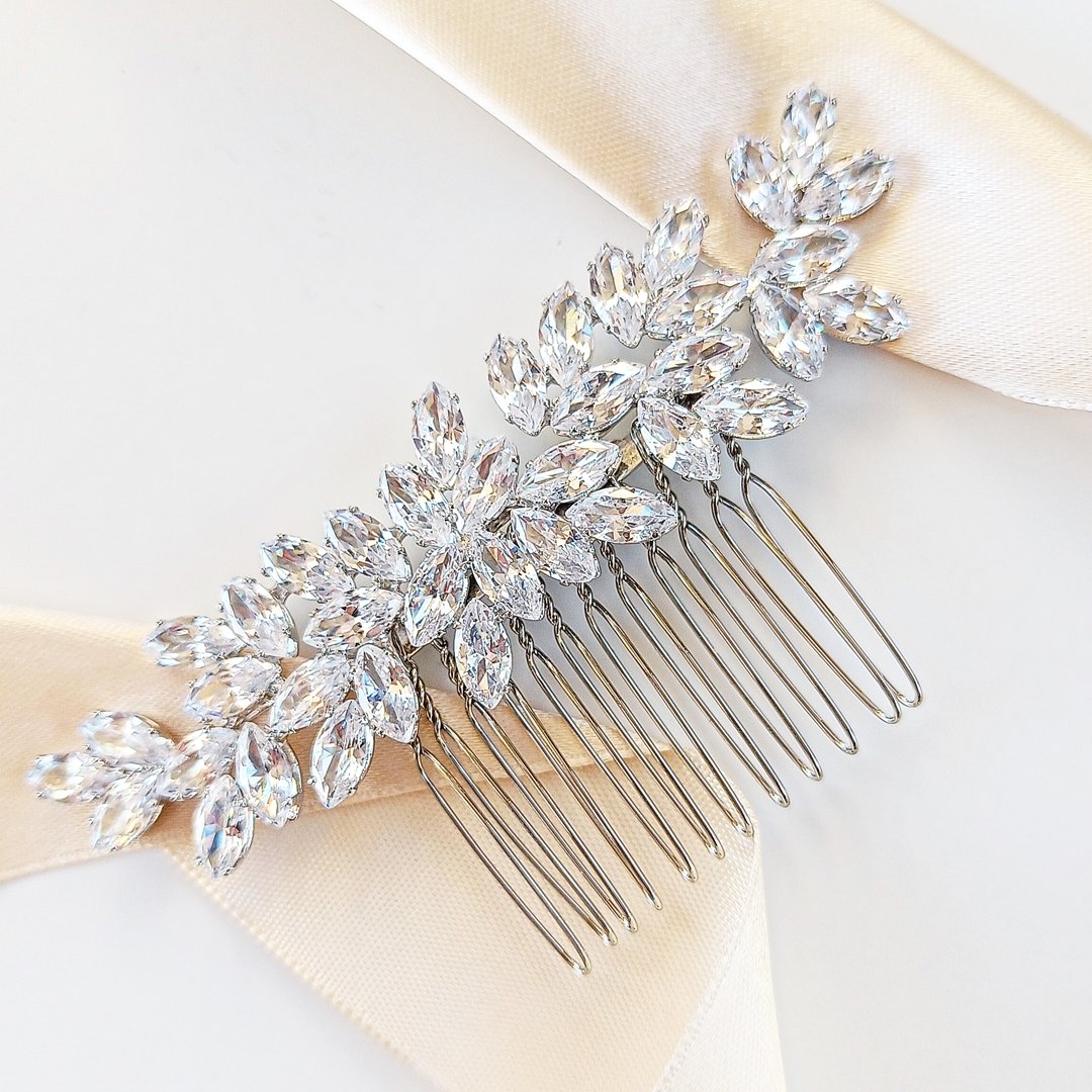 Kokonet, Grzebyk Do Włosów W Stylu Glam Ślub Wesele Bardzo Błyszczący Do Bocznego Upięcia