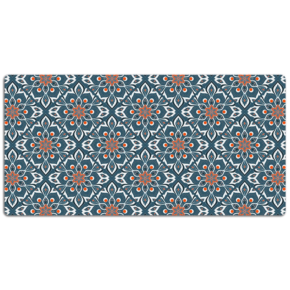 Podkładka na biurko Niebiesko-biała mandala 120x60 cm