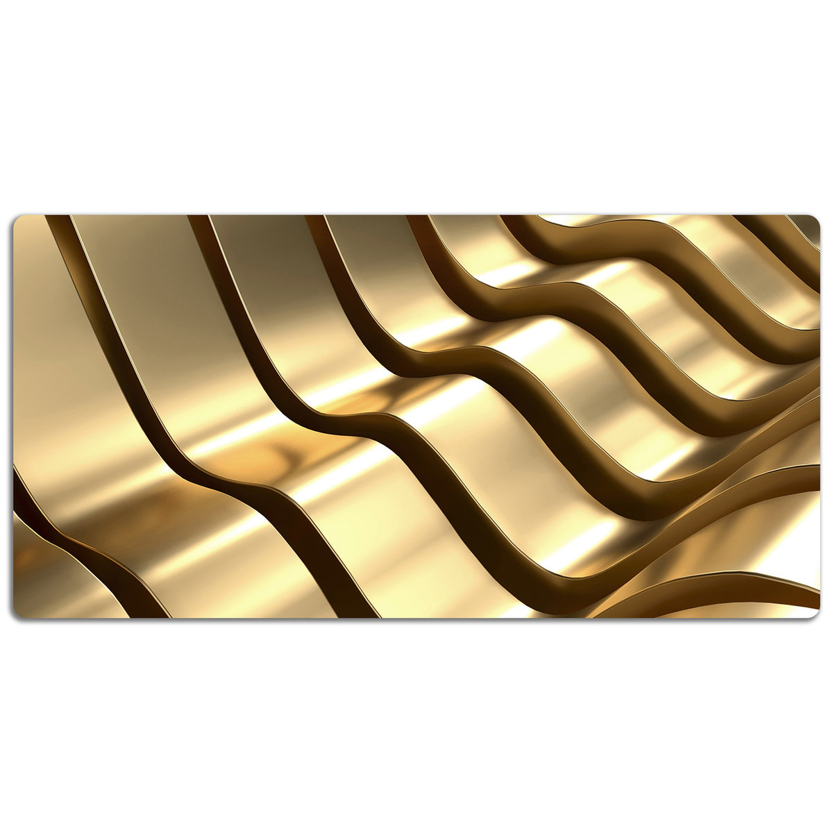 Podkładka na biurko Złoty falisty metal 120x60 cm