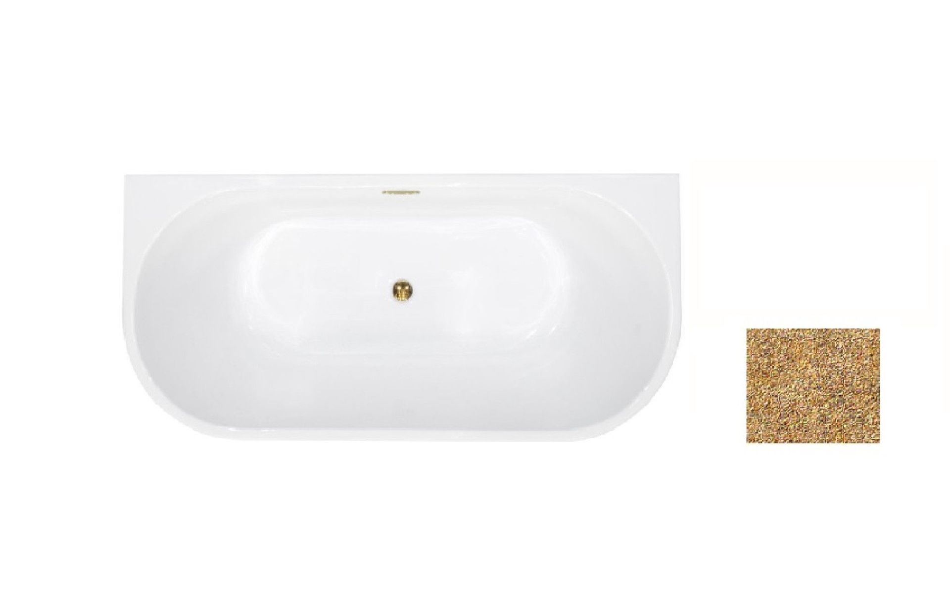 Wanna wolnostojąca Besco Vica New Glam 170x80 cm owalna złoty syfon złoty WA-17VNZC