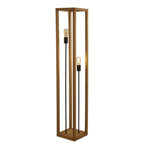 Square lampa podłogowa 2xE27 drewno/czarna EU54742-2NA