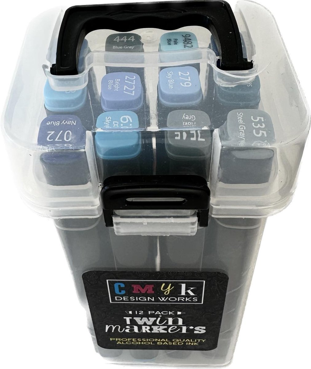 Twin markers - profesjonalne flamastry- paleta niebieska 12 szt