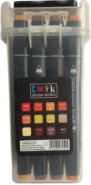 Twin markers - profesjonalne flamastry- paleta pomarańczowa 12 szt.