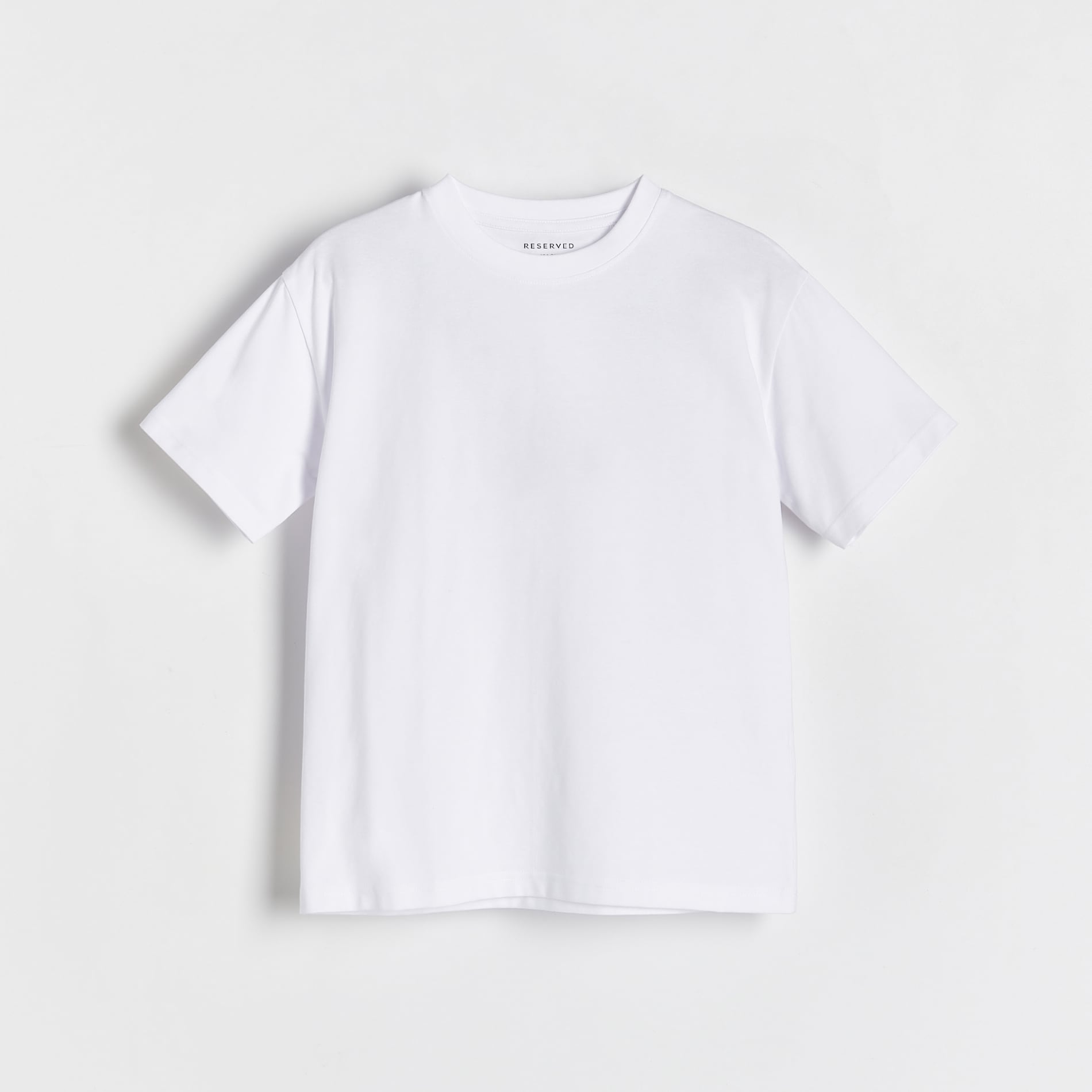 Reserved - Bawełniany t-shirt oversize - Biały