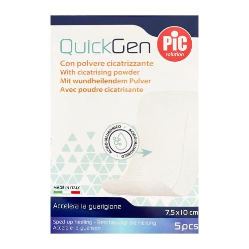 PIC QuickGen Plaster z gazą nasączaną kwasem hialuronowym 7,5 x 10cm, 5 szt.