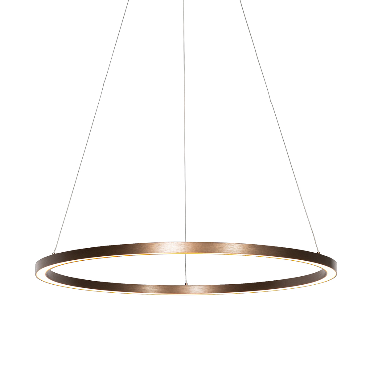 QAZQA Professional Brązowa lampa wisząca 80 cm z 3-stopniowym ściemnianiem LED - Girello