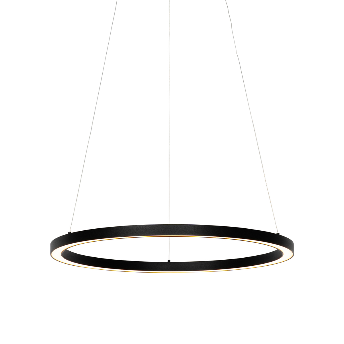 QAZQA Professional Lampa wisząca czarna 60 cm z 3-stopniowym ściemnianiem LED - Girello