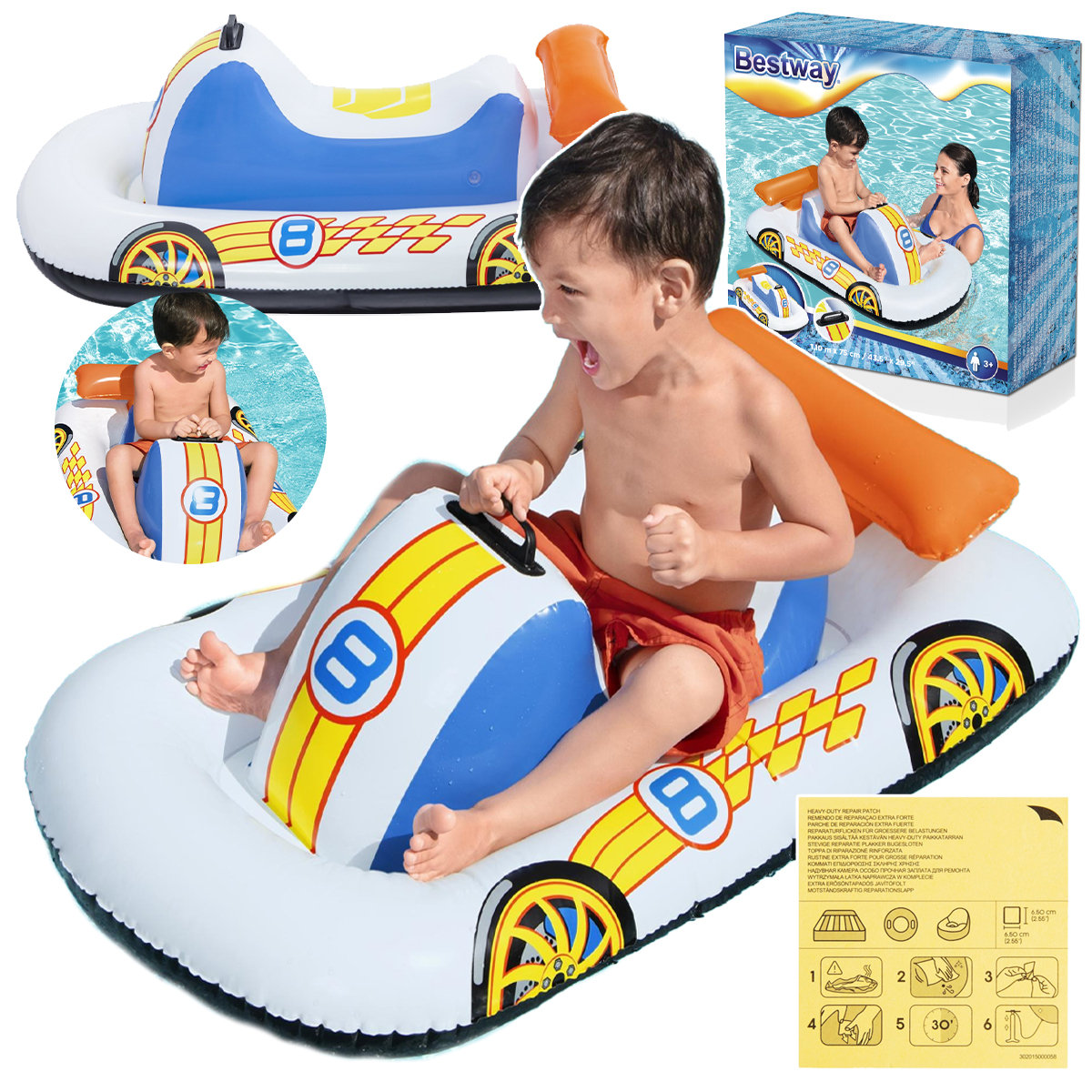 Łódka Wyścigówka Ponton dla Dzieci 110x75 cm | Bestway K226