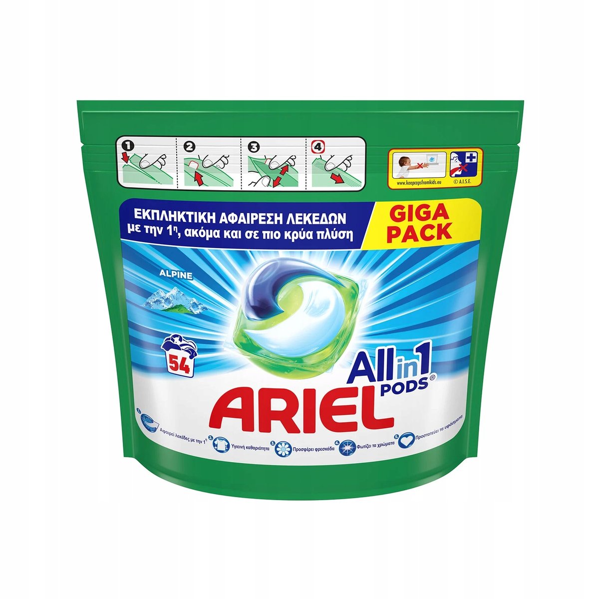 Kapsułki do prania Ariel All in 1 Alpine - 54 szt.