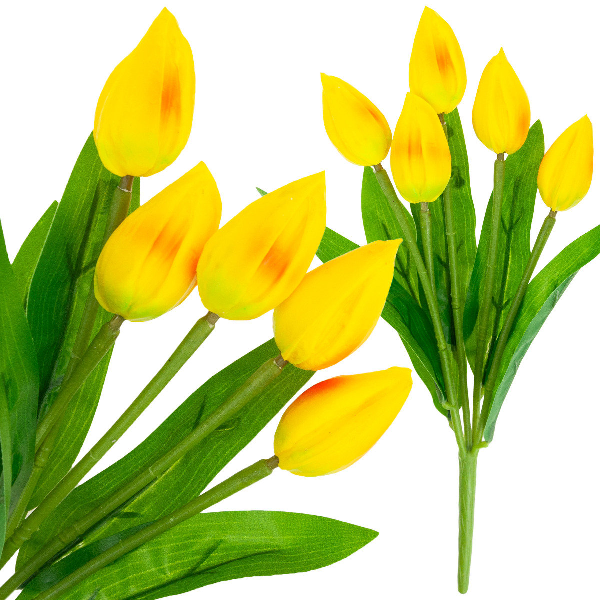 TULIPAN BUKIET TULIPANÓW piankowych X5 ZÓŁTE TULIPANY SZTUCZNE W BUKIECIE