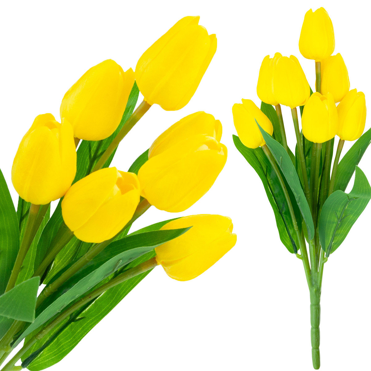 TULIPAN BUKIET TULIPANÓW piankowych X7 ZÓŁTE TULIPANY SZTUCZNE W BUKIECIE