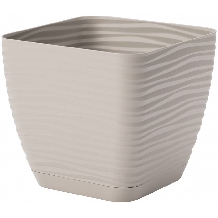 Doniczka Sahara Kwadrat jasnoszara Jasno szary 11 cm