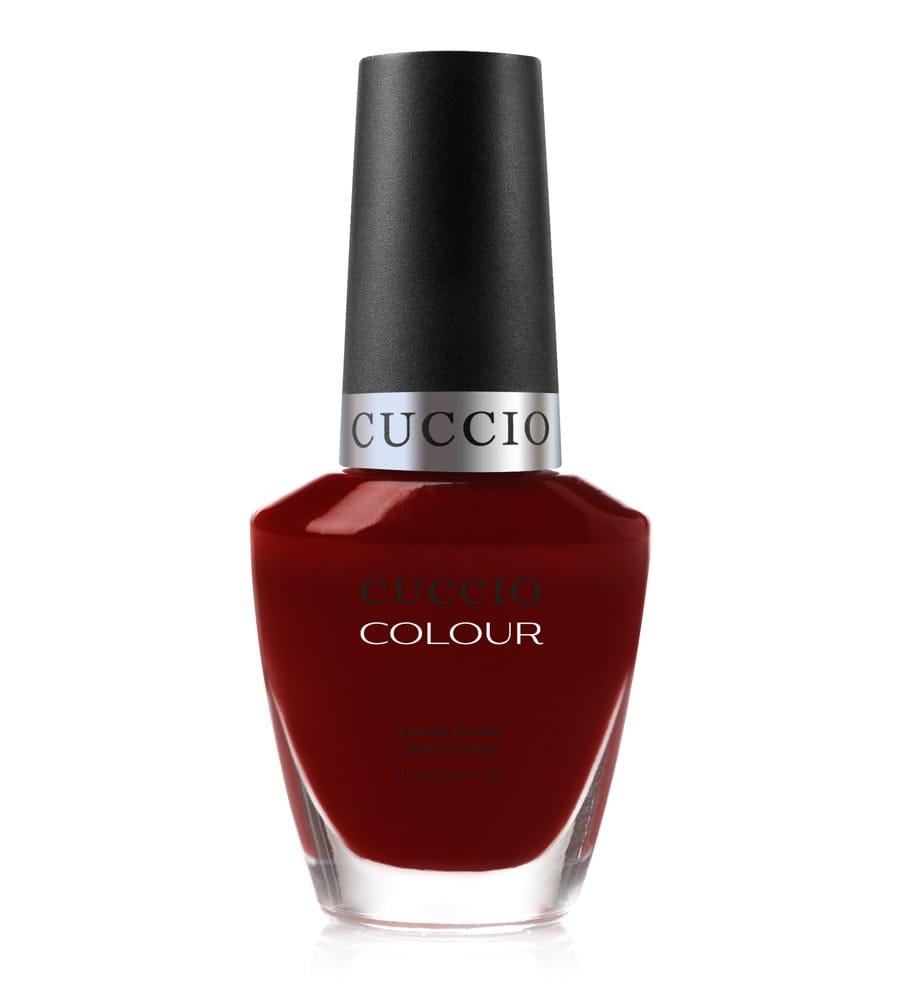 Cuccio 6025, Bordowy lakier do paznokci, Red Eye to Shanghai, 13 ml