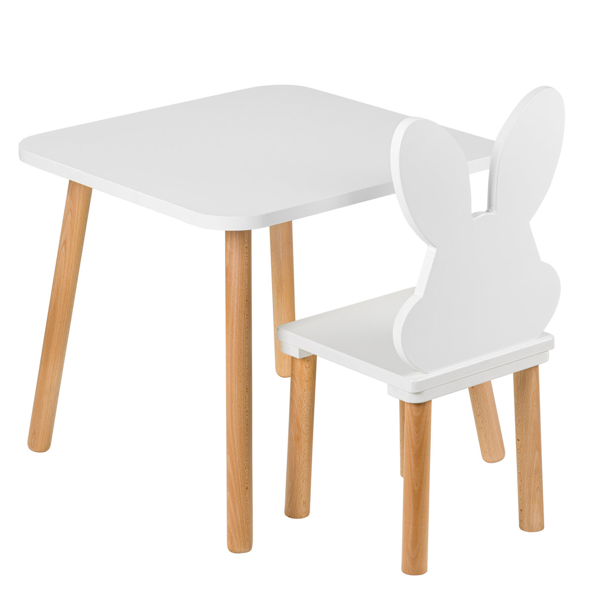 Zestaw mebli dla dzieci ,stolik 50/50 cm z krzesełkiem królik