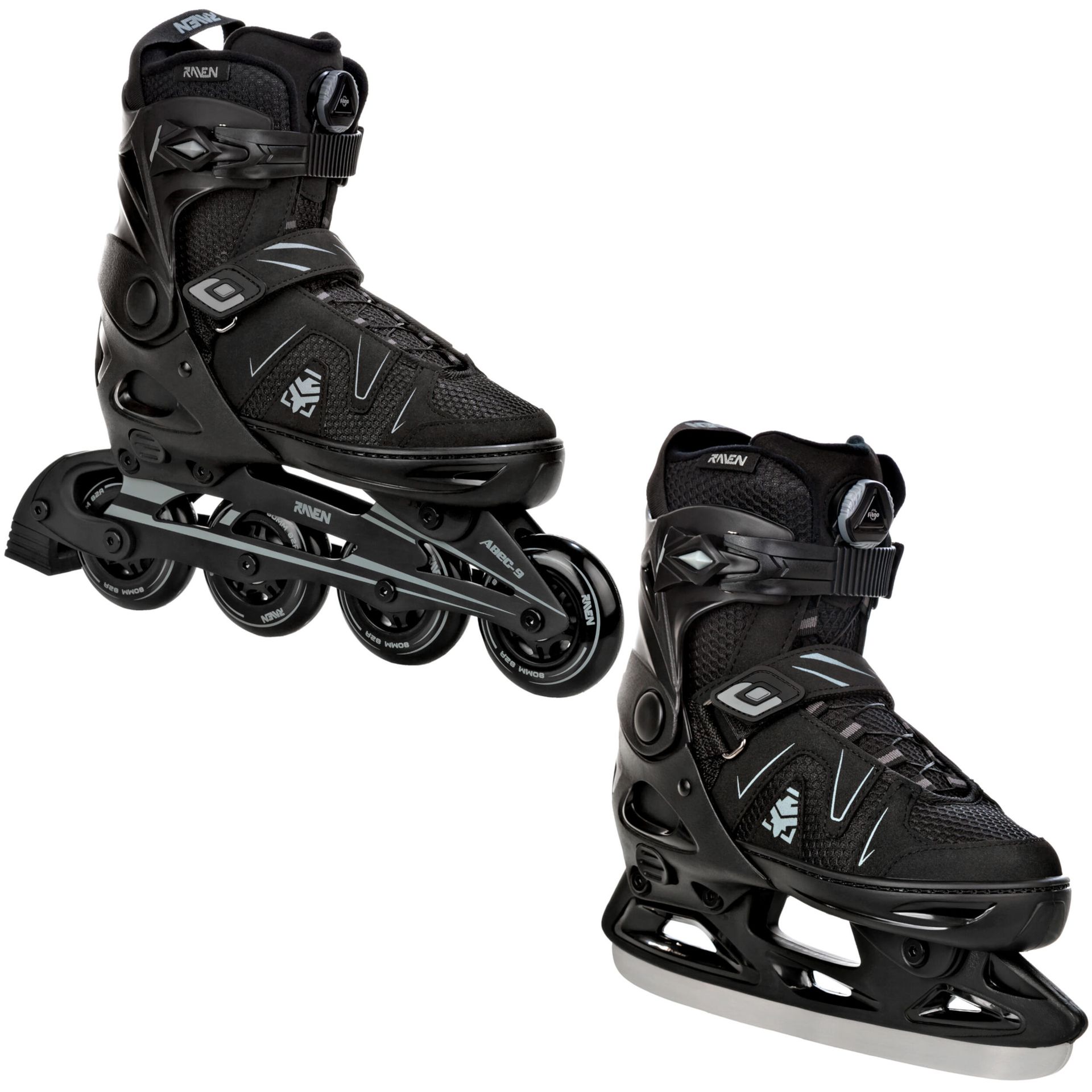 Rolki Łyżwy Hokejowe 2W1 Raven Pulse Pro Black Fitgo 43-46
