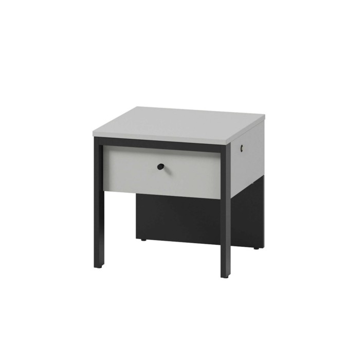 Stolik nocny GRIS GS-05 Oświetlenie LED Szary + czarny