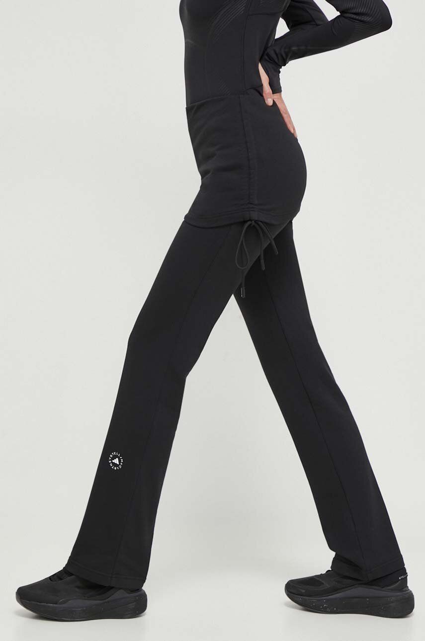 adidas by Stella McCartney spodnie treningowe kolor czarny gładkie