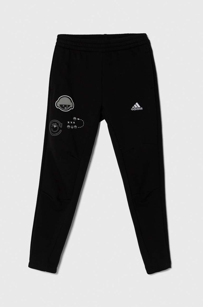 adidas spodnie dresowe dziecięce kolor czarny z nadrukiem