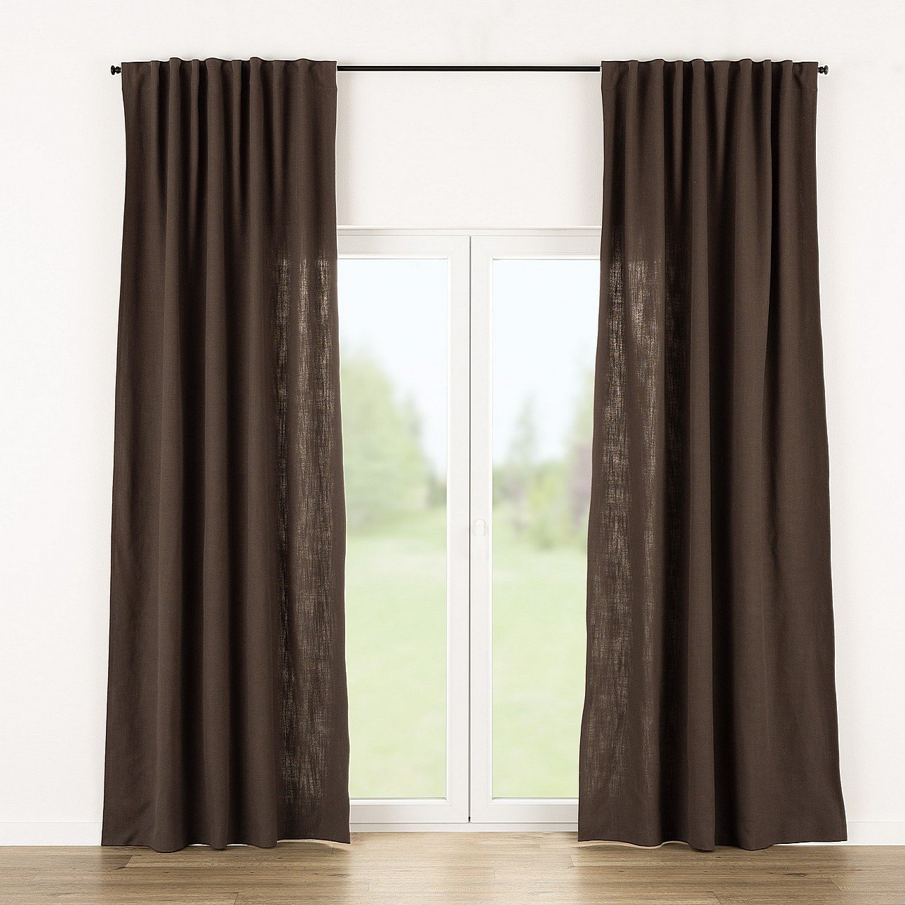 Zasłona gotowa na taśmie marszczącej 140x280cm dark brown 1 szt.