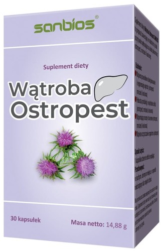 Sanbios Wątroba Ostropest Suplement diety 30 kaps.