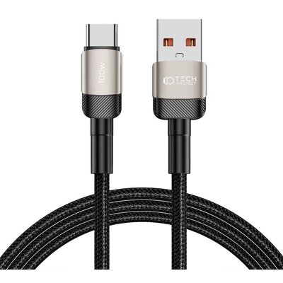 Kabel USB - USB Typ-C TECH-PROTECT UltraBoost EVO 100W/5A 2 m Czarno-beżowy