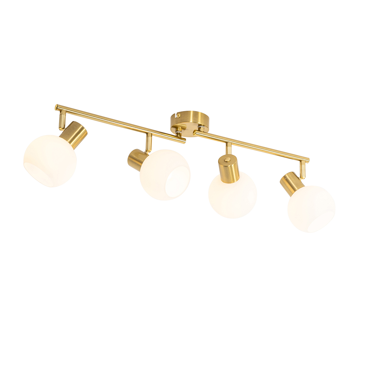 QAZQA Reflektor sufitowy złoty z opalowym szkłem  regulowany na 4 punkty - Anouk