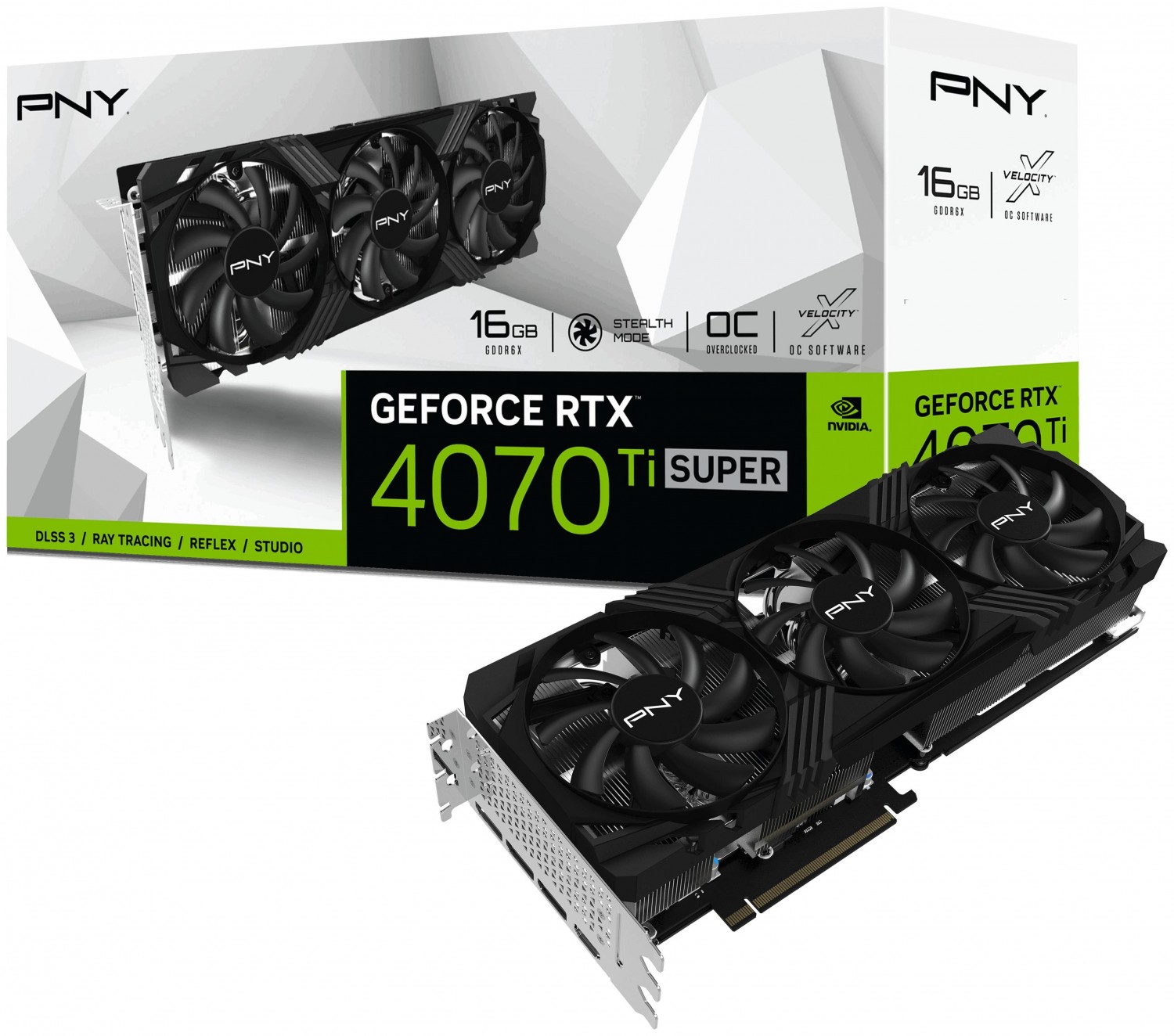 PNY GeForce RTX 4070 Ti SUPER Verto Triple Fan 16GB OC GDDR6X DLSS 3 VCG4070TS16TFXPB1-O