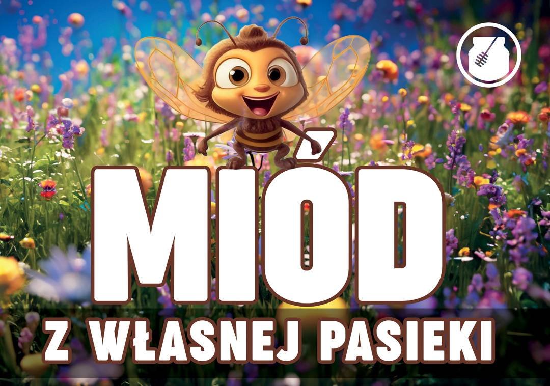Tablica reklamowa MIÓD Z WŁASNEJ PASIEKI - F275