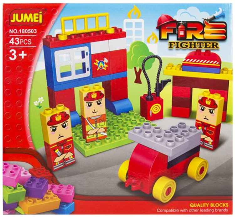 KLOCKI STRAŻ POŻARNA 180503 - 43 ELEM. ZABAWKA DLA DZIECI