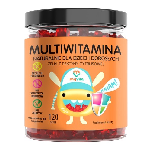 MyVita MULTIWITAMINA Naturalne Żelki z Witaminami dla dzieci i dorosłych (120 szt) MV-301