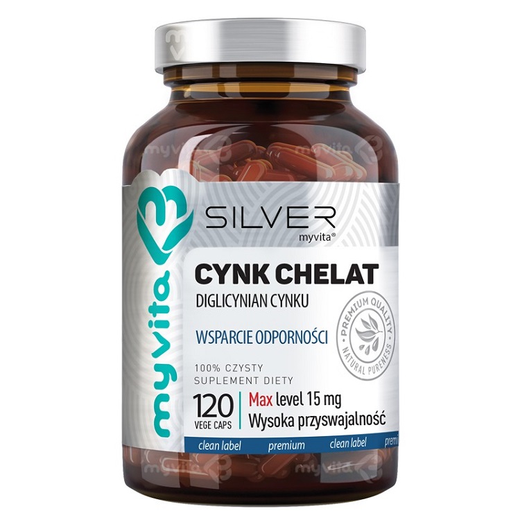 MyVita Silver Cynk Chelat Suplement diety 120 kaps.