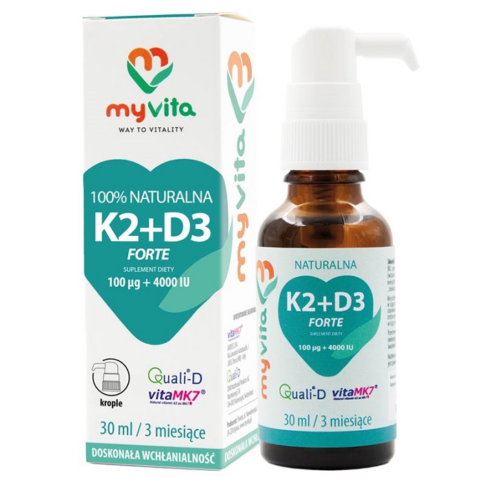 MyVita Witamina K2 + D3 W Płynie 20Ml 400 Kropli Myvita